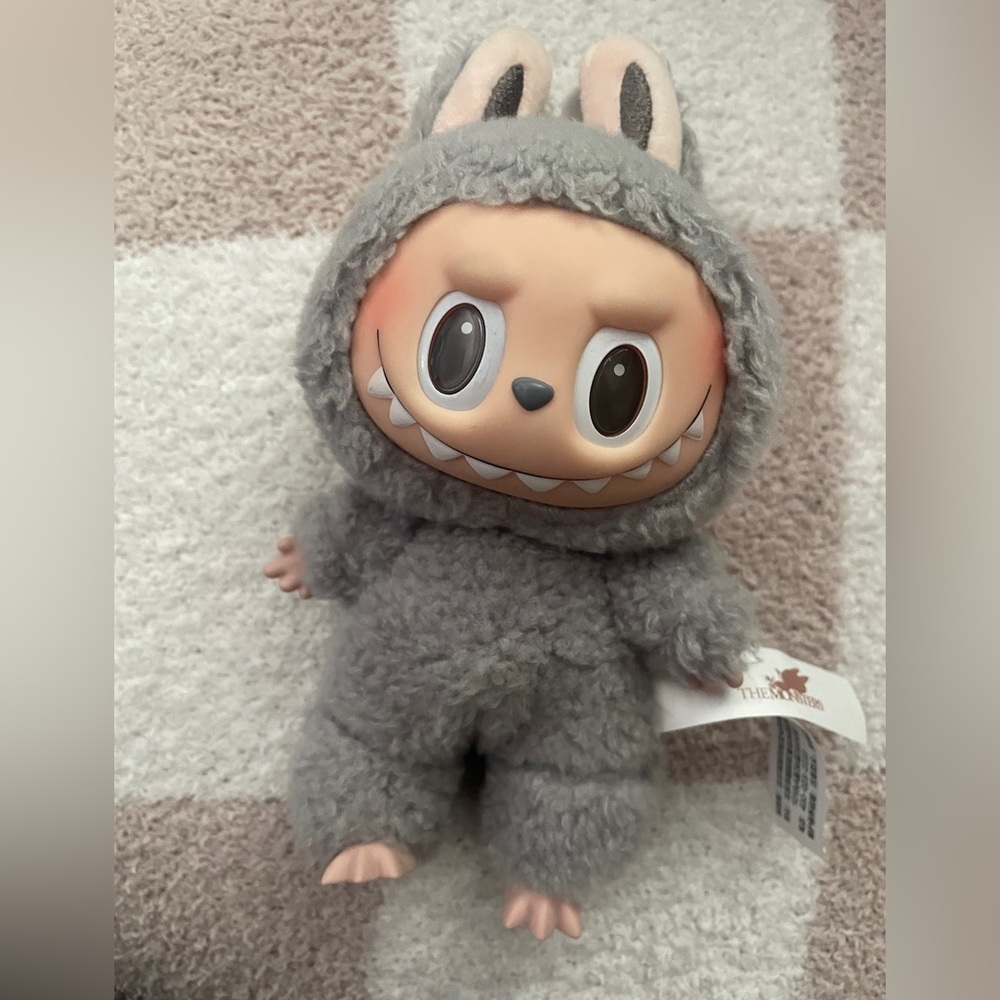 Plush Grey Monster Doll Plush Toy - Cute Fluffy Character - Picture 2 of 5